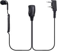 📞 commixc (2 pack) walkie talkie headset: in-ear 2-pin earpiece with ptt mic for kenwood bao feng two-way radios logo