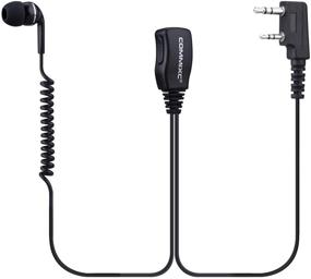 img 4 attached to 📞 COMMIXC (2 Pack) Walkie Talkie Headset: In-Ear 2-Pin Earpiece with PTT Mic for Kenwood Bao Feng Two-Way Radios