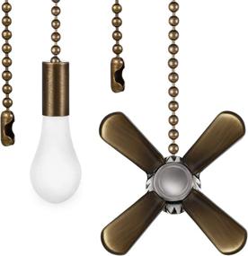 img 4 attached to Bronze Metal Fan & Light Bulb Pull Chain Set with Connector, Including 1 Length Extension Beaded Pull Chain - Packed in Box