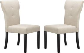 img 4 attached to 🪑 Ravenna Home Modern Dining Chair Set of 2, 23.5"W, Beige - Premium Quality by Amazon Brand