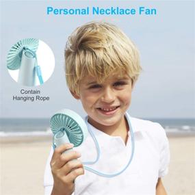 img 3 attached to Portable Mini Handheld Fan with USB Rechargeable 2000mAh Battery - Cooling Electric Fan with 3 Speeds for Kids, Women, Office, Outdoor, Household, and Traveling - Blue