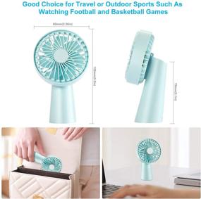 img 2 attached to Portable Mini Handheld Fan with USB Rechargeable 2000mAh Battery - Cooling Electric Fan with 3 Speeds for Kids, Women, Office, Outdoor, Household, and Traveling - Blue