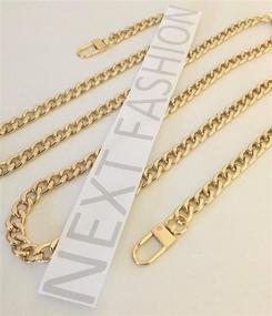 img 3 attached to 👜 Ремешок для сумки с цепочкой на плечо, металлическая замена 20 см - 120 см - выбор (золото, 48" / 120 см) - стильная и регулируемая цепочка для удобства переноски.
