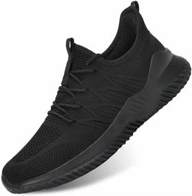 img 4 attached to 👟 Lightweight Breathable Slip-on Men's Running Shoes - Casual Soft Sole Trainers for Walking and Sneakers