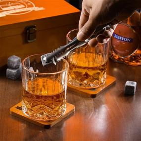 img 1 attached to 🥃 Whiskey Glasses Set with Whiskey Stones - Groomsmen Gifts, Whiskey Gifts for Men - Personalized Wedding Gifts for Bride and Groom - Unique Whiskey Stones for Liquor Bourbon Scotch - Enhanced SEO