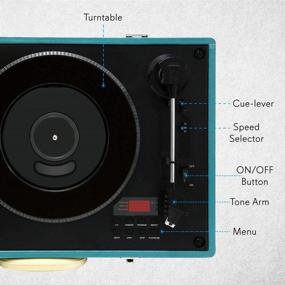 img 3 attached to 🎶 Pyle PVTT15UBT Винтажный проигрыватель пластинок с Bluetooth, CD, USB SD записью, AM/FM радио, ретро стилем винила, встроенными динамиками и пультом ДУ.