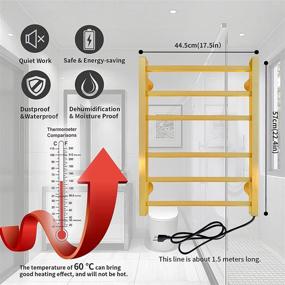 img 2 attached to TAOHIHI Heated Towel Warmer: Luxury 100W Electric Drying Rack for Bathroom, Wall Mounted with 6 Gold Bars Aluminum Frame (UL Certified)