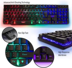 img 3 attached to 🎮 Gaming Keyboard Mouse Pad Headset Bundle - Wired LED RGB Backlight for PC Gamers Xbox PS4 - 4 in 1 Edition Hornet RX-250