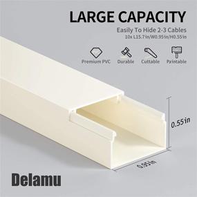 img 3 attached to 🔌 Cord Cover: Delamu 157in Cable Concealer Channel for Wall – Paintable PVC Hider to Hide Wall Mounted TV & Wire Covers for Cords, CC01-Beige