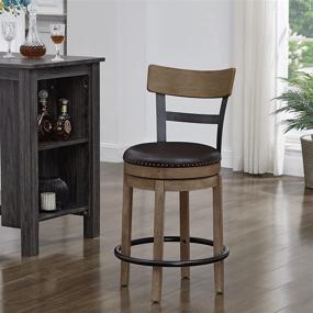 img 3 attached to 🪑 Ball & Cast Swivel Counter Height Barstool: 24 Inch Seat, Light Brown Set of 1 – Stylish & Comfortable Addition to Any Counter or Bar