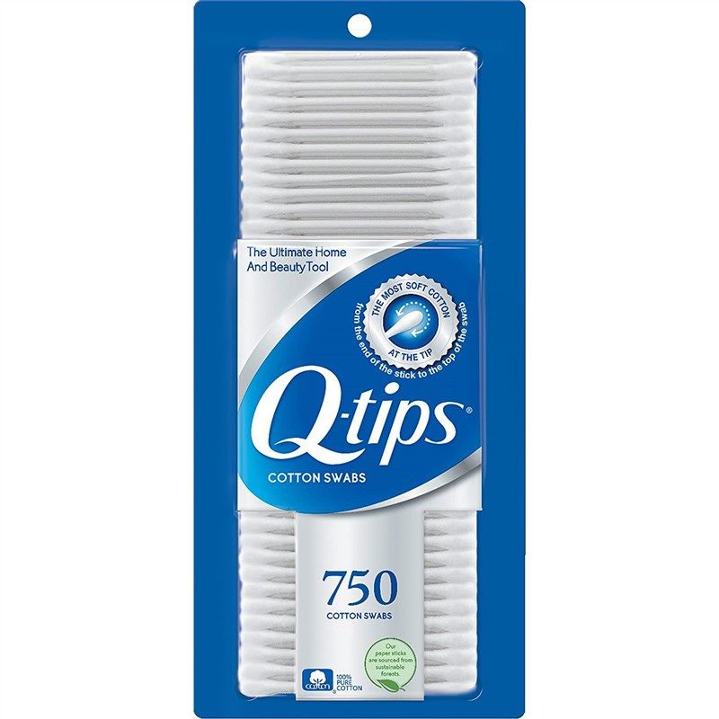 q tips cotton swabs 750 ct 로고