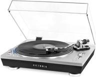 🎵 victrola pro series usb record player: 2-speed turntable with dust cover - silver (vpro-2000-slv) - enhanced listening experience! logo