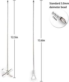 img 3 attached to 👀 Ceiling Fan and Light Pull Chain Set, Set of 2 Beaded Pendant Pull Chains with Copper Beaded Ball, Includes Bonus 13.6 inch Fan Pull Chain Extension With Connector (Nickel)