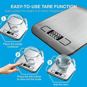 img 1 attached to 🍳 Vont 'Milo' Kitchen Scale: Digital & Mechanical Food Scale with Stunning LCD Screen | 5 Measurement Units | Gram Scale for Weight Loss, Baking, Cooking | 304 Food Grade Stainless Steel