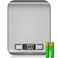 🍳 vont 'milo' kitchen scale: digital & mechanical food scale with stunning lcd screen | 5 measurement units | gram scale for weight loss, baking, cooking | 304 food grade stainless steel logo