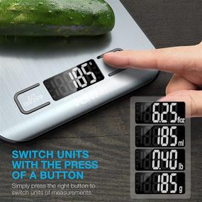 img 2 attached to 🍳 Vont 'Milo' Kitchen Scale: Digital & Mechanical Food Scale with Stunning LCD Screen | 5 Measurement Units | Gram Scale for Weight Loss, Baking, Cooking | 304 Food Grade Stainless Steel