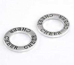 img 1 attached to 📿 JGFinds Cheer Charms - DIY Cheerleading Gifts and Jewelry Making Supplies, 30 Circle Charms with 'Cheer' Stamped, 22mm in Diameter (7/8 inch), Silver Tone