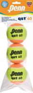 🎾 penn qst 60 tennis balls - youth felt orange dot beginners' tennis balls (3 ball polybag) logo