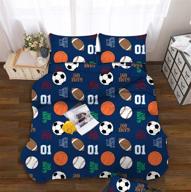 🛏️ all american collection kids soft comfortable printed bed sheet set - twin, dark blue sports - perfect for boys, girls, teens, and children! logo