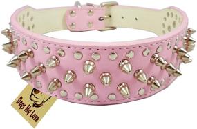 img 3 attached to OrangeTag 19-22 inch Spiked Studded Dog Collar in Pink Faux Leather - 2 inch Width, 37 Spikes, 60 Studs