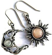 earrings moonstone bohemian asymmetrical celestial girls' jewelry logo