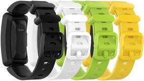 img 4 attached to Bands Compatible With Fitbit Ace 2 For Kids 6 Soft Colorful Silicone Bracelet Watch Bands For Ace 2 Fitness Tracker For Ace 2 Classic Accessory Band (4Pack)