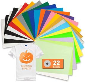 img 4 attached to TILON PU Heat Transfer Vinyl Bundle - 22 Sheets, 12”×10” Iron on HTV for Halloween DIY Ideas - 19 Vibrant Assorted Colors - Adhesive T-Shirt Vinyl for Cricut, Silhouette Cameo, or Heat Press
