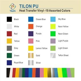 img 3 attached to TILON PU Heat Transfer Vinyl Bundle - 22 Sheets, 12”×10” Iron on HTV for Halloween DIY Ideas - 19 Vibrant Assorted Colors - Adhesive T-Shirt Vinyl for Cricut, Silhouette Cameo, or Heat Press