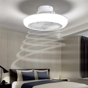 img 3 attached to 🔆 Modern Ceiling Fan with Light, Round LED Ceiling Light Fan with Remote Control, Acrylic Lampshade, adjustable Light, Chandelier Suitable for Bedroom Living Room, Can be Timed, Hanging Lamp (White)