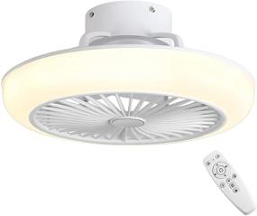 img 4 attached to 🔆 Modern Ceiling Fan with Light, Round LED Ceiling Light Fan with Remote Control, Acrylic Lampshade, adjustable Light, Chandelier Suitable for Bedroom Living Room, Can be Timed, Hanging Lamp (White)