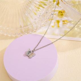 img 2 attached to 🦋 LANG XUAN Friendship Compass Necklace with Good Luck Butterfly Pendant Chain - Perfect Gift for Women and Girls, includes Message Card