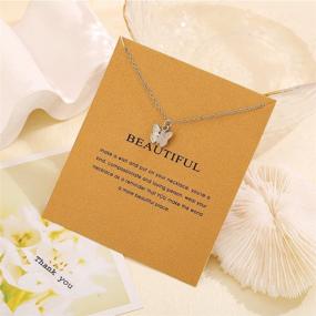 img 1 attached to 🦋 LANG XUAN Friendship Compass Necklace with Good Luck Butterfly Pendant Chain - Perfect Gift for Women and Girls, includes Message Card