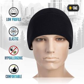 img 2 attached to 🧢 M-Tac Winter Fleece Watch Cap - Tactical Beanie Hat for Cold Weather Skull Cap