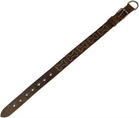 img 2 attached to Rustic Thick Leather Bones Design Dog Collar for Medium-Sized Dogs (12-21 Inches) Handmade by Hide & Drink - Includes 101 Year Warranty, Bourbon Brown