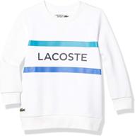 lacoste crewneck graphic sweatshirt corrida cosmic white boys' clothing and fashion hoodies & sweatshirts logo