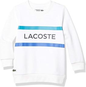 img 3 attached to Lacoste Crewneck Graphic Sweatshirt Corrida Cosmic White Boys' Clothing and Fashion Hoodies & Sweatshirts