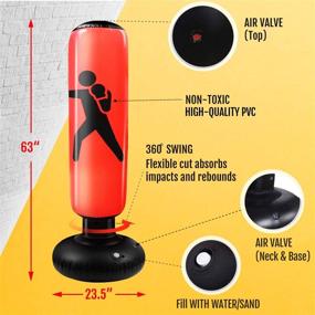 img 2 attached to 🥊 Novelty Place Inflatable Punching Bag for Kids - Free Standing Boxing Bag: Bounce Back for Karate, Taekwondo, Boxing, MMA - Bop Bag Toys for Fitness & Stress Relief