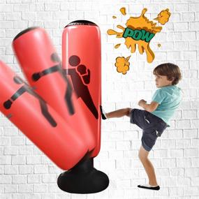 img 3 attached to 🥊 Novelty Place Inflatable Punching Bag for Kids - Free Standing Boxing Bag: Bounce Back for Karate, Taekwondo, Boxing, MMA - Bop Bag Toys for Fitness & Stress Relief