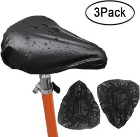 img 4 attached to 🚴 3-Pack Kulannder Black Waterproof Bike Saddle Cover - Elastic Bicycle Seat Rain Cover for Optimal Protection