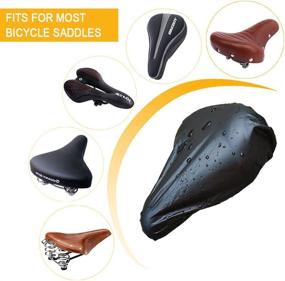 img 2 attached to 🚴 3-Pack Kulannder Black Waterproof Bike Saddle Cover - Elastic Bicycle Seat Rain Cover for Optimal Protection