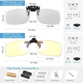 img 3 attached to 👓 MATNUT Blue Light Blocking Clip-on Glasses: Computer & Photochromic Sunglasses - Reduce Eye Strain, Headache & Fatigue, 2 pack