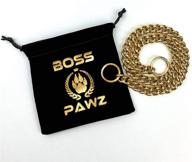 🔗 alpha gold welded stainless steel choke chain collar - boss pawz cuban choker chain, 0.5 inch width logo