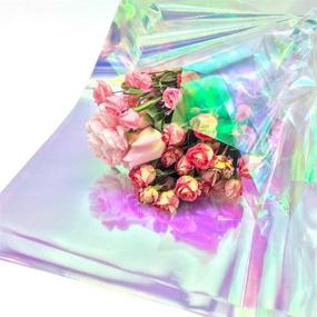 img 4 attached to 🌸 NICROLANDEE 10pcs Flower Wrapping Packaging Paper: Iridescent Film Cellophane 20 x 24inch for Wedding, Florist Floral Bouquet, Birthday, Holiday Present, Gift Candy Package, Basket Filling Decorations - Premium Quality and Versatile Design