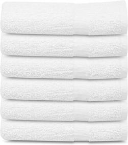 img 3 attached to 🏋️ Premium 6 Pack 22x44 White Gym Towels: 100% Cotton, Maximum Absorbency, Lightweight & Easy Care for Home, Salon, and Motels use