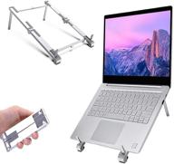 💻 versatile silver laptop stand with spygem phone holder - ideal for macbook, ipad, hp, dell, lenovo 10-15.6” – adjustable and portable desktop support logo