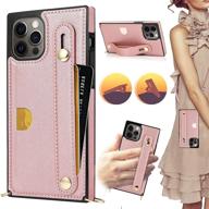 compatible for iphone 12 pro max crossbody case wallet with hand strap logo