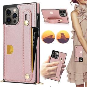 img 4 attached to Compatible For IPhone 12 Pro Max Crossbody Case Wallet With Hand Strap