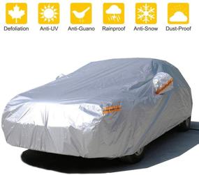 img 4 attached to 🚗 NEVERLAND Full Car Cover with Zipper: Universal Fit Sedan Shield with Reflective Strip and Waterproof/ UV/Dust/Wind/Scratch Protection