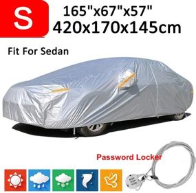 img 3 attached to 🚗 NEVERLAND Full Car Cover with Zipper: Universal Fit Sedan Shield with Reflective Strip and Waterproof/ UV/Dust/Wind/Scratch Protection