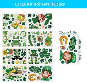 img 3 attached to St. Patrick's Day Window Clings - Shamrock Clover Leprechaun Static Sticker Decals for Lucky Day Home Office Decor - Saint Patrick's Day Irish Party Decorations